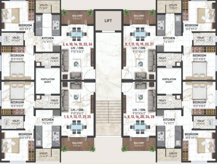 Floor Plan, someshwar colony 2 Bedroom 893 Sq.Ft. Apartment In Someshwar Colony Nashik 9806691