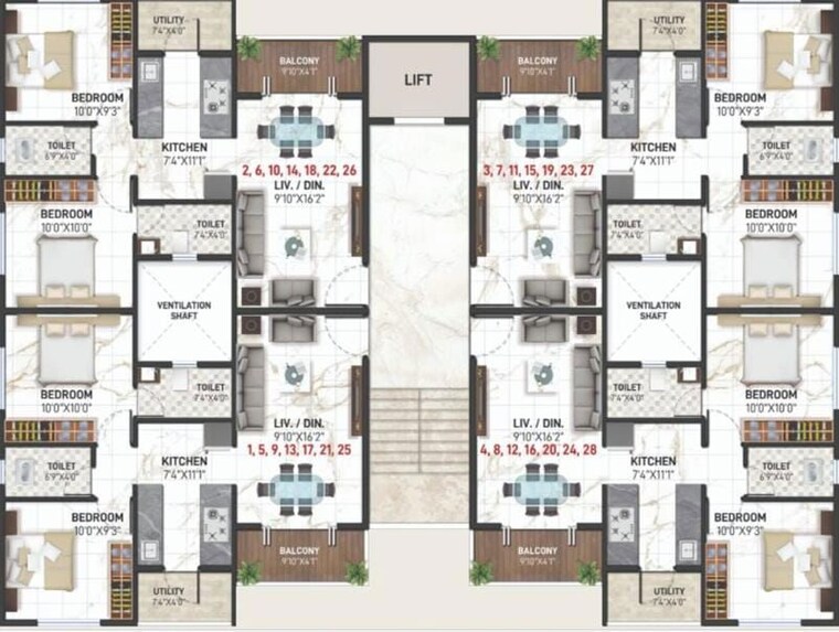 Floor Plan, someshwar colony 2 Bedroom 893 Sq.Ft. Apartment In Someshwar Colony Nashik 9806691