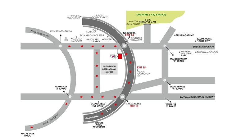 Map Location, rubrick-tulip 2.5 Bedroom 1380 Sq.Ft. Apartment In Tukkuguda Hyderabad 9807235