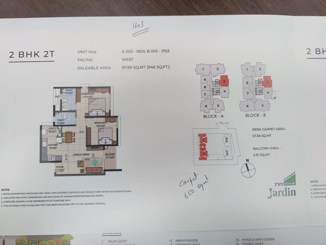 2 BHK Apartment For Sale in TVS Emerald Jardin