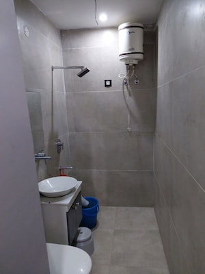 Bathroom in 3 BHK Builder Floor at Motia Blue Ridge, Dhakoli – for Rent