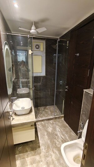 Bathroom in 3 BHK Builder Floor at Panchsheel Park – for Rent