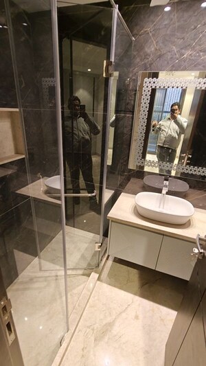 Bathroom in 3 BHK Builder Floor at Panchsheel Park – for Rent