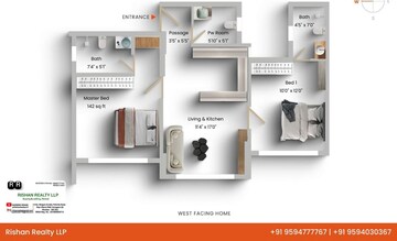 Floor Plan in 2 BHK Apartment at Aspen Park, Goregaon East – for Sale