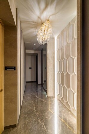 Building Lobby in 4 BHK Apartment at Lodha World Crest, Worli – for Rent