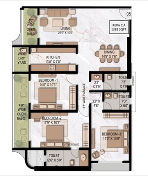 Floor Plan in 3 BHK Apartment at 7 Elements, Bandra West – for Sale