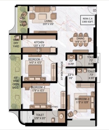 Floor Plan in 3 BHK Apartment at 7 Elements, Bandra West – for Sale
