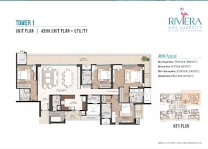 Floor Plan in 4 BHK Apartment at AIPL Riviera, Sector 103 – for Sale