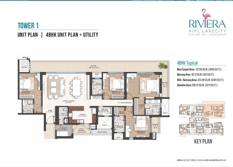 Floor Plan, aipl-riviera 4 Bedroom 3211 Sq.Ft. Apartment In Sector 103 Gurgaon 9809512