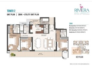Floor Plan in 3 BHK Apartment at AIPL Riviera, Sector 103 – for Sale