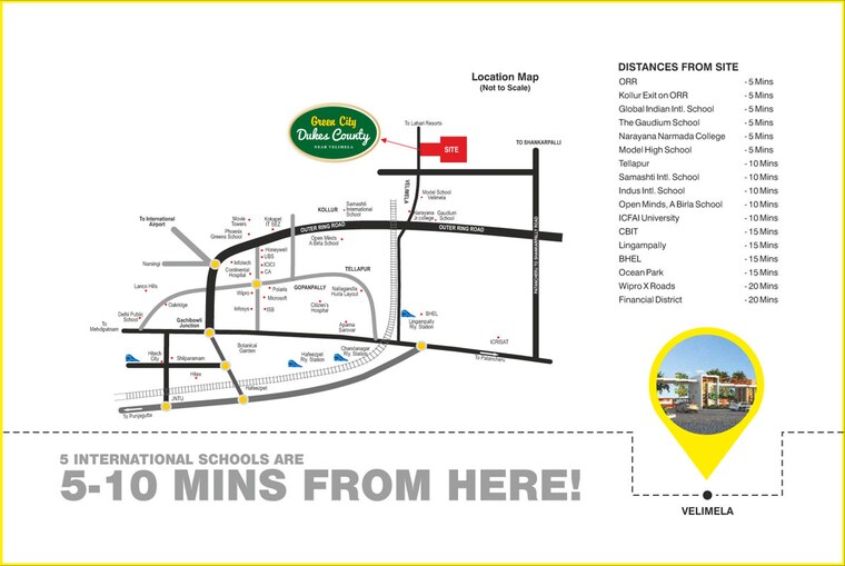 Map Location, green-city-dukes-county  200 Sq.Ft. Plot In Kondakal Hyderabad 9809815