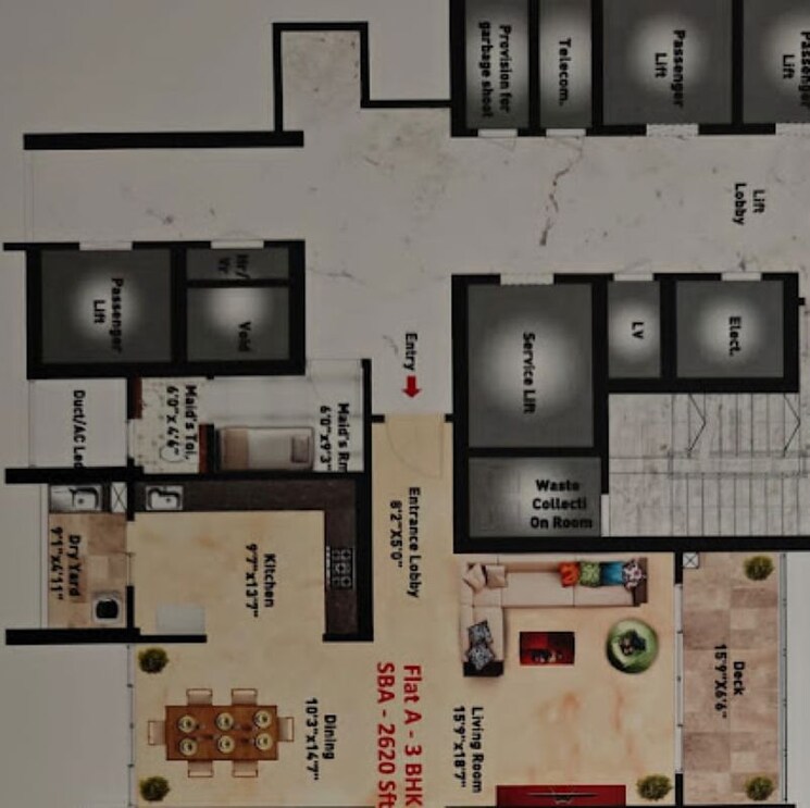 Floor Plan, snn-clermont 3.5 Bedroom 1800 Sq.Ft. Apartment In Veerannapalya Bangalore 9810189