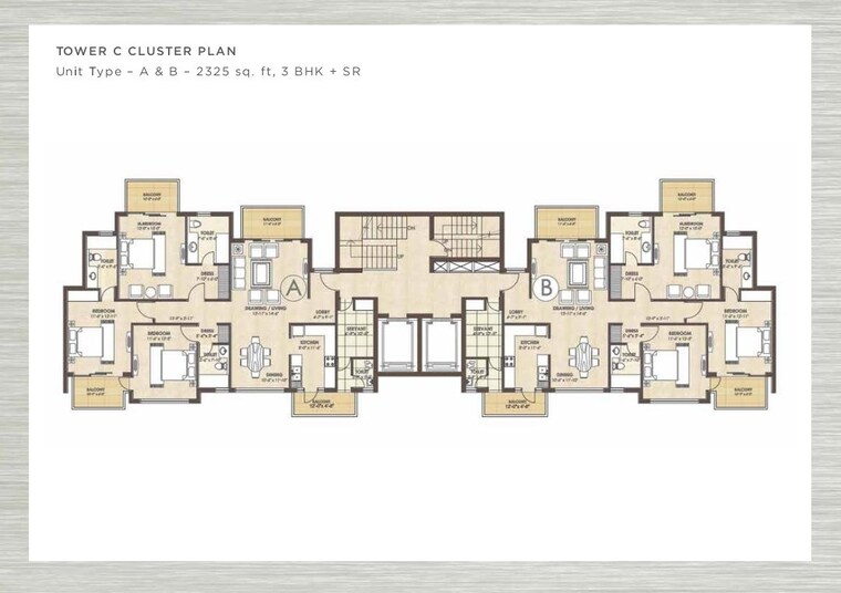 Floor Plan, kashish-manor-one 3 Bedroom 2325 Sq.Ft. Apartment In Sector 111 Gurgaon 9806608
