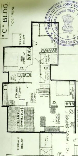 Floor Plan in 3 BHK Apartment at RK Lunkad Nisarg Nirmiti, Pimple Saudagar – for Sale