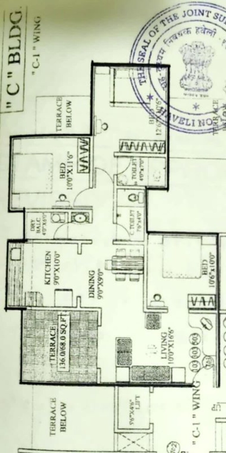 Floor Plan, rk-lunkad-nisarg-nirmiti 3 Bedroom 1189 Sq.Ft. Apartment In Pimple Saudagar Pune 9810796