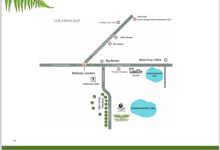 Map Location, prestige-ferns-residency 2 Bedroom 1197 Sq.Ft. Apartment In Harlur Bangalore 9811843