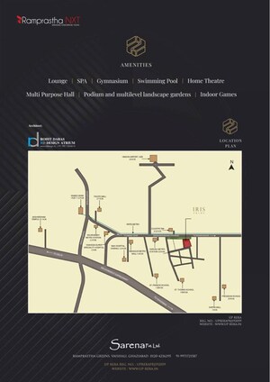 3 BHK Apartment – Map Location View at Sarena Iris Prime, Ramprastha Greens - for Sale