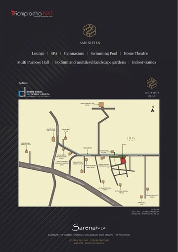 3 BHK Apartment – Map Location View at Sarena Iris Prime, Ramprastha Greens - for Sale