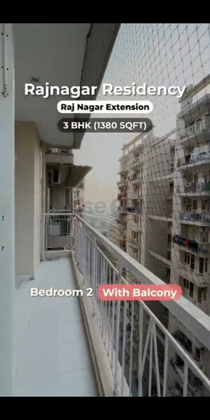 Balcony in 3 BHK Apartment at Mittal Rajnagar Residency, Raj Nagar Extension – for Sale