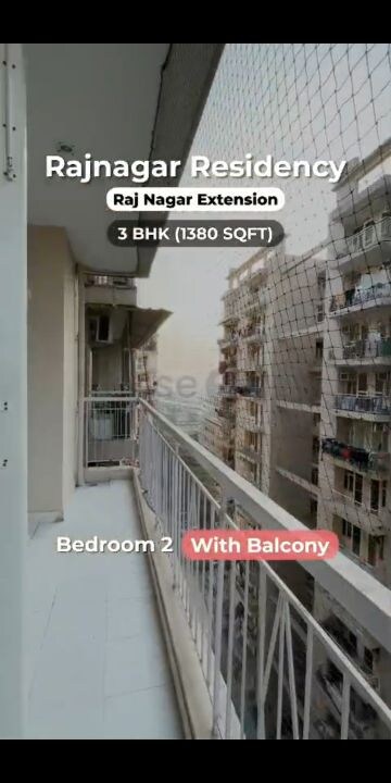 Balcony in 3 BHK Apartment at Mittal Rajnagar Residency, Raj Nagar Extension – for Sale