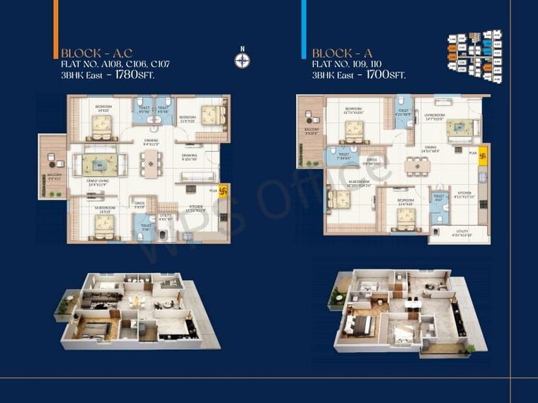 Master Plan, origin-amogha 3 Bedroom 1780 Sq.Ft. Apartment In Kollur Hyderabad 8583306