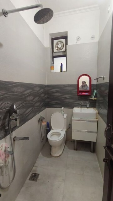 Bathroom in 3 BHK Builder Floor at Dharam Colony – for Rent