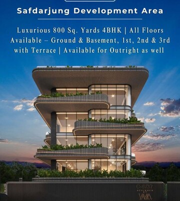 4 BHK Independent House – Exterior View View at Safdarjung Development Area - for Sale