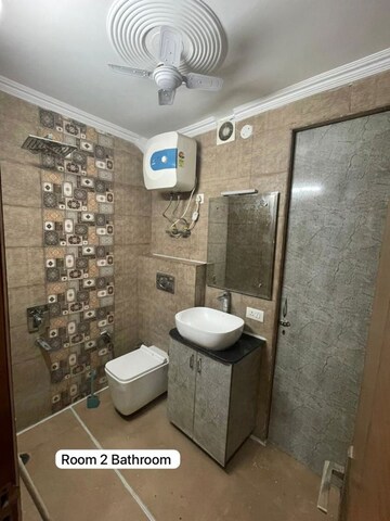 Bathroom in 3 BHK Builder Floor at Ansal Sushant Floors, Sushant Lok ii – for Rent