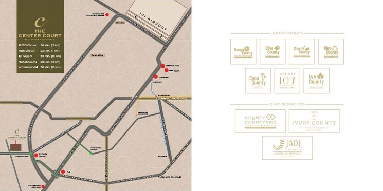 Map Location, the-center-court 3 Bedroom 1910 Sq.Ft. Apartment In Sector 88a Gurgaon 9814528