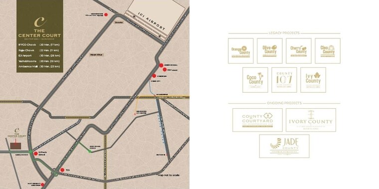 Map Location, the-center-court 3 Bedroom 1910 Sq.Ft. Apartment In Sector 88a Gurgaon 9814528