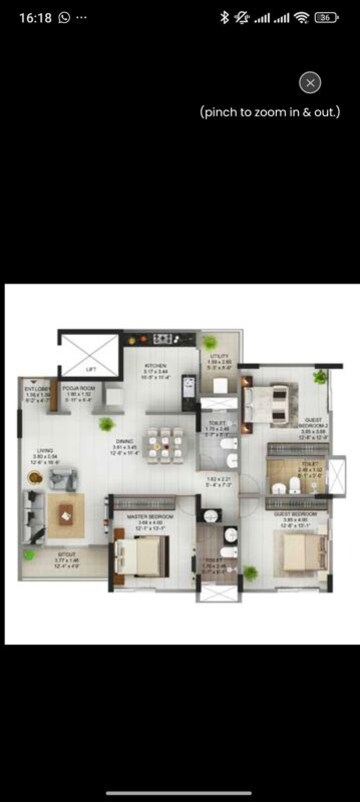 Floor Plan in 3 BHK Apartment at Pride Pegasus, Hennur Road – for Sale