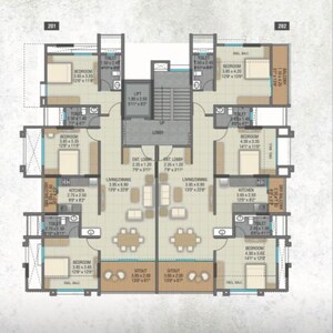 Floor Plan in 2 BHK Builder Floor at Prabhat Apartment, Prabhat Road – for Sale