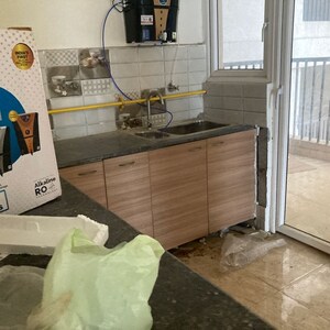 Kitchen in 2 BHK Apartment at Gaur Yamuna City 16th Park View, Sector 19 Yamuna Expressway – for Rent