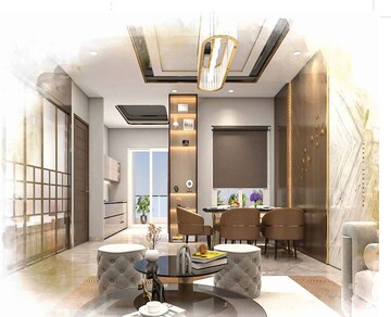 Living Room in 3.5 BHK Apartment at Ganga Kashi Residences, Sector 89 – for Sale