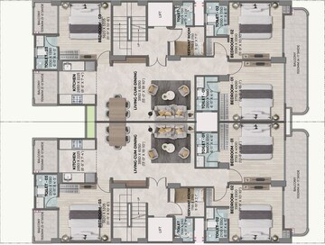 Floor Plan in 3.5 BHK Apartment at JMS The Majestic, Manesar Sector 9 – for Sale