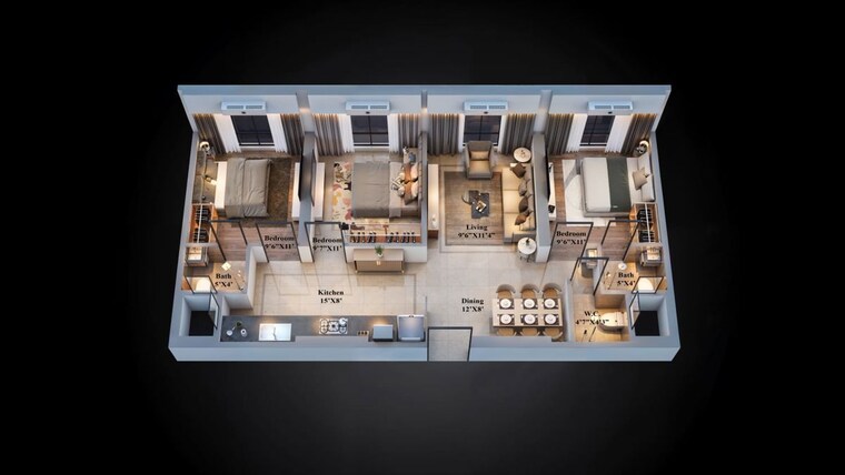 Floor Plan, concrete-sai-swaroop 1 Bedroom 360 Sq.Ft. Apartment In Chembur Mumbai 9819411