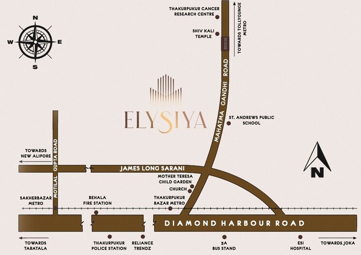 Map Location, shivom-elysiya 3 Bedroom 1280 Sq.Ft. Apartment In Thakurpukur Kolkata 9819720