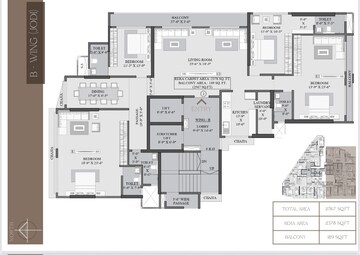 Floor Plan in 5 BHK Apartment at Shree Suraj Park Grandeur, Vile Parle West – for Sale