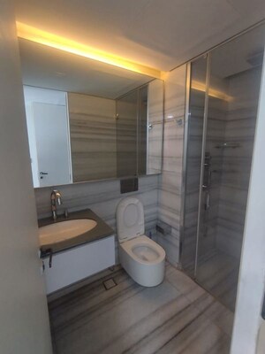 Bathroom in 4 BHK Apartment at Lodha World Crest, Worli – for Rent