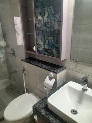 Bathroom in 2 BHK Apartment at S Raheja New Light, Khar West – for Rent