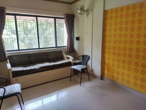 Living Room in 1 BHK Apartment at Tulsi Dham Kalyani CHS, Kapur Bawdi – for Rent