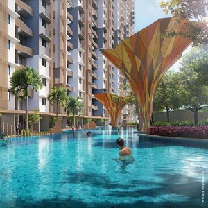 Swimming Pool in 2 BHK Apartment at Chandak 34 Park Estate, Goregaon West – for Rent
