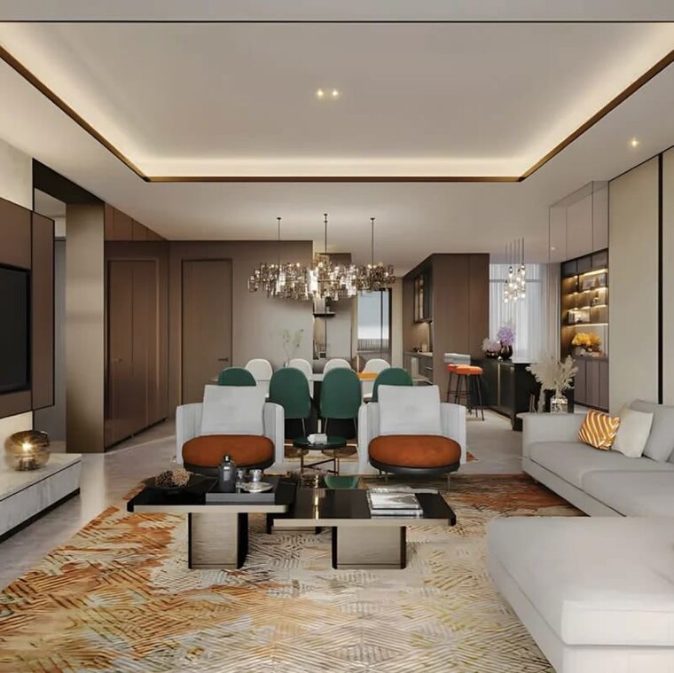 Living Room, m3m-gic 3 Bedroom 1900 Sq.Ft. Apartment In Western Peripheral Expressway Gurgaon 9826086