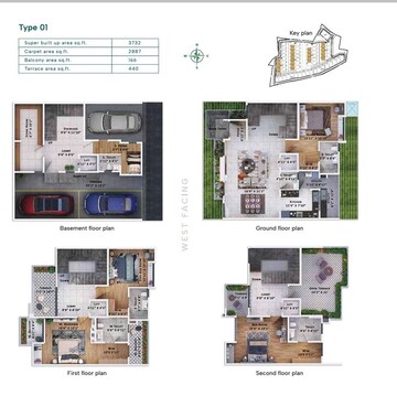 Floor Plan in 4 BHK Villa at Sattva Springs, Badamanavarthekaval – for Sale