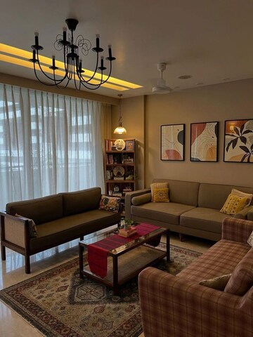 Living Room in 2 BHK Apartment at Kalpataru Magnus, Bandra East – for Rent