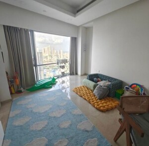 Living Room in 3 BHK Apartment at Lodha World View, Worli – for Rent