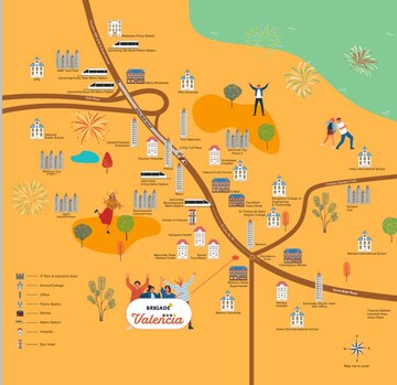 4 BHK Apartment – Map Location View at Brigade Valencia, Electronic City - for Sale