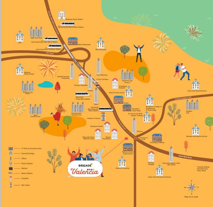 Map Location, brigade-valencia 4 Bedroom 2276 Sq.Ft. Apartment In Electronic City Bangalore 9822152