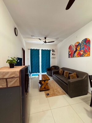 Living Room in 1 BHK Apartment at Puravankara Adora De Goa, Chicalim – for Rent