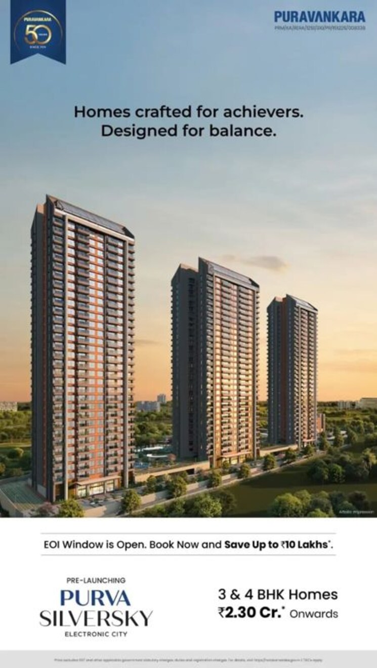 Exterior View, puravankara-purva-silver-sky 3 Bedroom 1864 Sq.Ft. Apartment In Electronic City Phase ii Bangalore 9826768